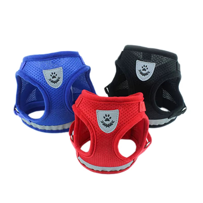 Reflective Cat Harness and Leash Set Nylon Mesh Kitten Puppy Dogs Vest Harness Leads Pet Clothes for Small Dogs Yorkies Pug
