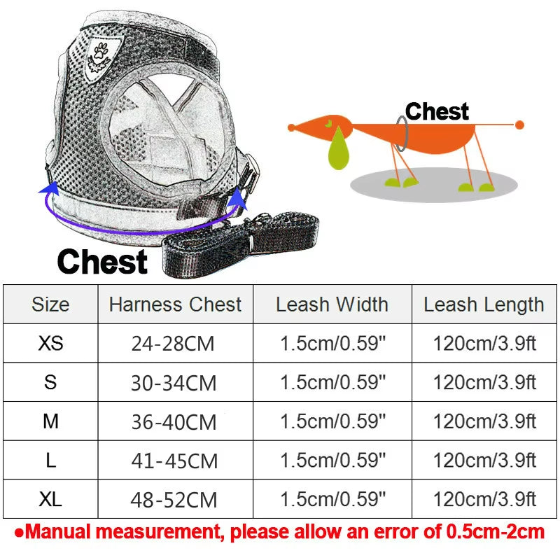 Reflective Cat Harness and Leash Set Nylon Mesh Kitten Puppy Dogs Vest Harness Leads Pet Clothes for Small Dogs Yorkies Pug